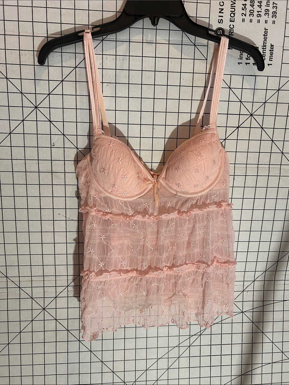 Victoria’s Secret Delicate Lace Babydoll Camisole - Pink 34C